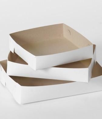 Cake Tray No 22 White/Brown Pkt 250