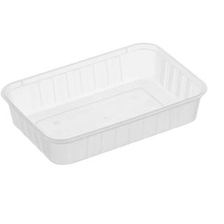 Genfac Ribbed Container Rectangle 500ml Slv 50