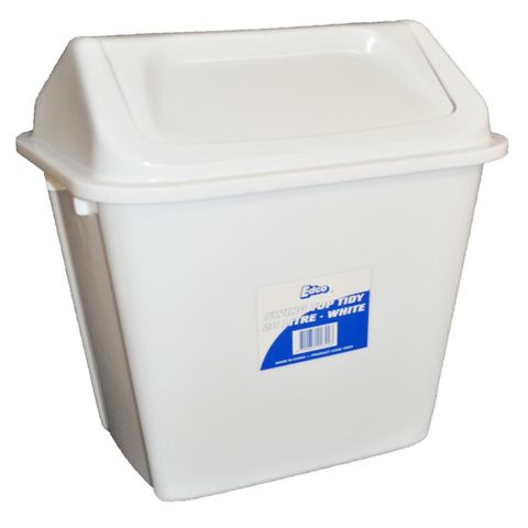 Bin Swing Top Tidy White  20Lt