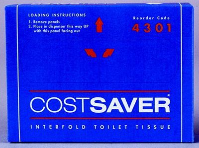 Interfold Toilet Tissue CostSaver 1Ply 200Sht Pkt 72Pks per Ctn