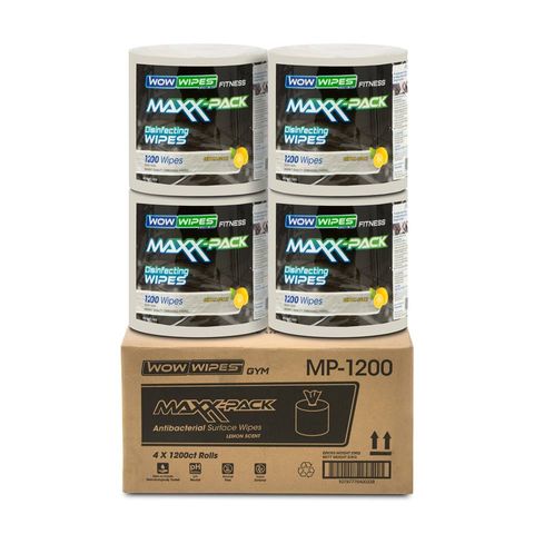 Wow Wipes Maxx-pack Ctn 4x1200 Sheets Lemon Scented