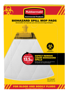 Rubbermaid Biohazard Spill Mop Pads 10pk