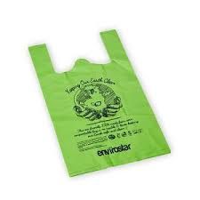 Compostable Singlet Bag Medium Green Pkt 100