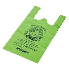 Compostable Singlet Bag Medium Green Pkt 100