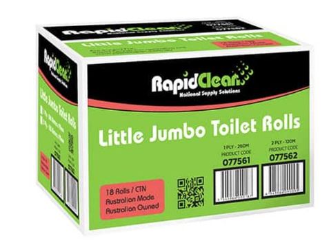 RapidClean 2ply Little Jumbo Toilet Roll 120m x 18