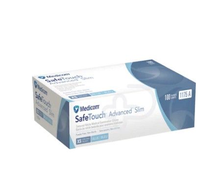 Nitrile Glove Blue Chemo Small P/Free 100/pkt - MEDICOM (SFT Slim)