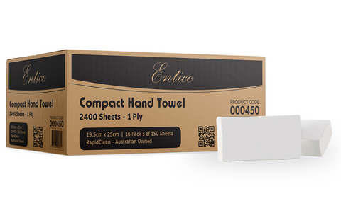 Entice Compact Hand Towel 1Ply 2400sh 16/pck