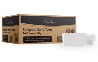 Entice Compact Hand Towel 1Ply 2400sh 16/pck