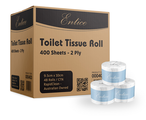 Entice Toilet Tissue Roll 2 ply 400sh 48/ctn