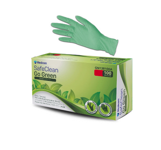 Nitrile Glove Green Medium P/Free 100/pkt - MEDICOM