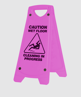 A Frame Safety Sign CIP - Wet Floor PINK