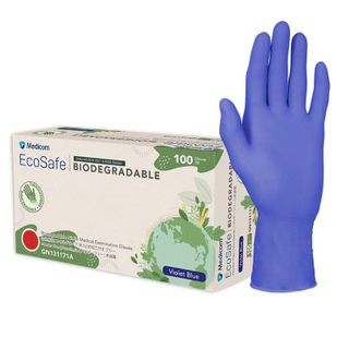 Nitrile Glove Blue Biodegradable Large P/Free 100/pkt - MEDICOM