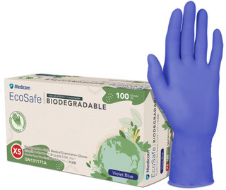 Nitrile Glove Blue Biodegradable Large P/Free 100/pkt - MEDICOM