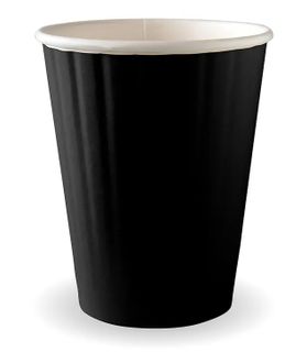 390ml / 12oz (90mm) Aqueous Double Wall BioCup - black