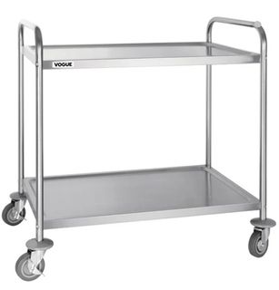 Vogue 2 Tier Flat Pack Trolley St/St