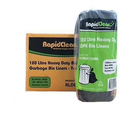 RAPID 120 LTR LD H/DUTY BLK B/LINER ROLL