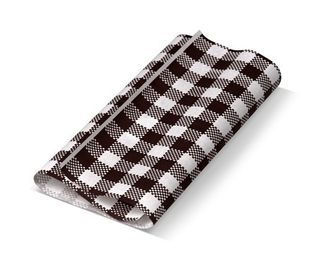 Greaseproof Paper Gingham Black 190 x 300mm - 200/pack