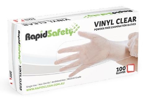 Vinyl Clear Powder Free Gloves M