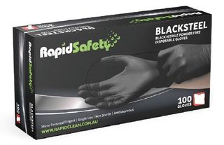 Nitrile Black Powder Free Gloves XL