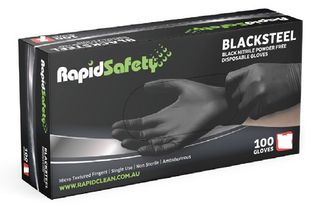 Nitrile Black Powder Free Gloves S