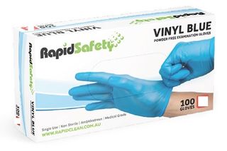 Vinyl Blue Powder Free Gloves S