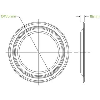 Biopak 15cm / 6” Round Fibre Plate X1000