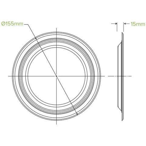 Biopak 15cm / 6” Round Fibre Plate X1000