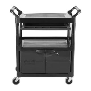 UTILITY CART W/DOORS BACK PANEL DRAWER