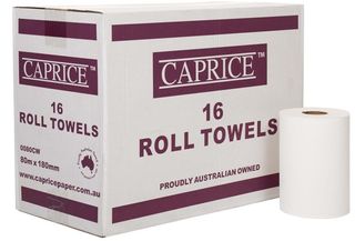 Caprice White Roll Towel 80mtr 16/ctn