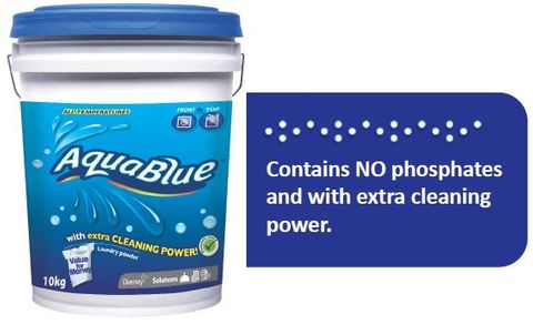 AQUA BLUE FRONT AND TOP LOADER LAUNDRY POWDER BOX 10kg