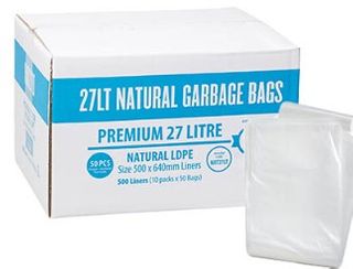 Austar 27LT Premium Clear Bin Liner LDPE Pack 50