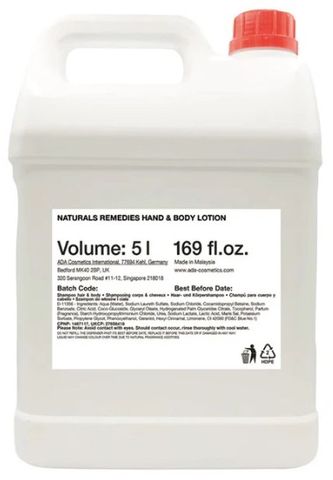 Naturals Remedies Refill Bulk Hand & Body Lotion, 5L