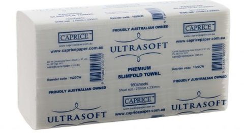 Ultrasoft Slimfold Interleaved Towel 23cm x 21cm