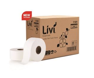 Livi Essentials Jumbo Toilet Roll 1ply 600m 8/ctn