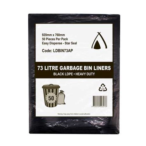 Garbage Bag 73lt LDPE 23um H/Duty 250/ctn