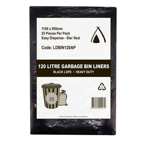 Garbage Bag 120lt 22um H/Duty 100/ctn