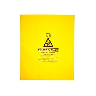 Autoclave Bag 1210Deg Printed Yellow 630x270 500/c