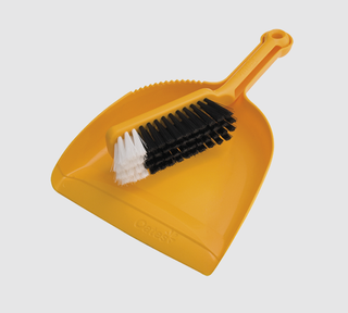 Oates Plastic Dustpan & Brush Set Yellow