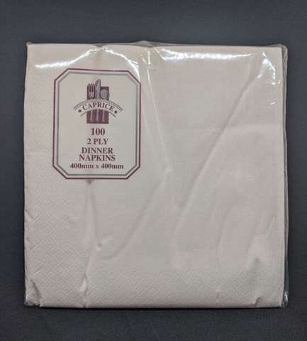 Napkin 2ply Dinner White 1/4fold  1000/ctn (2DW)
