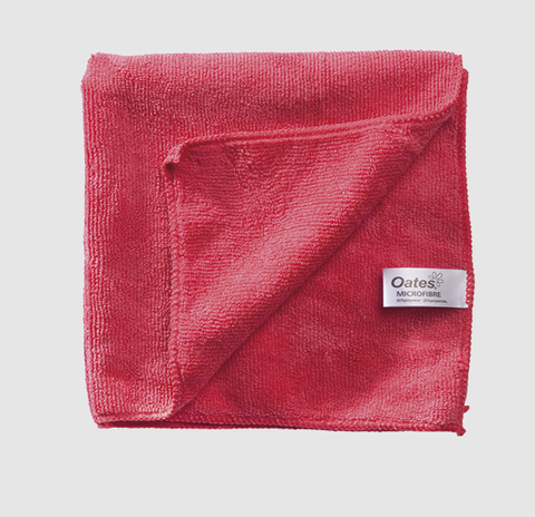 Oates Microfibre H/Duty Cloth 40x40cm Red