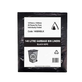 Bin Liner 140Lt HD Garbage Bag 18um 200/ctn