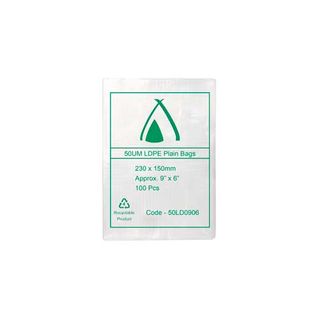 Poly Bag 50um LDPE Clear 230x150mm 1000/ctn