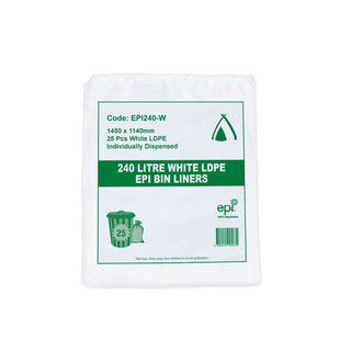 EPI Degradable Garbage Bag 240lt White 100/ctn