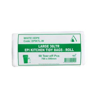 Kitchen/Office Bin Liner 36Lt White Roll/50