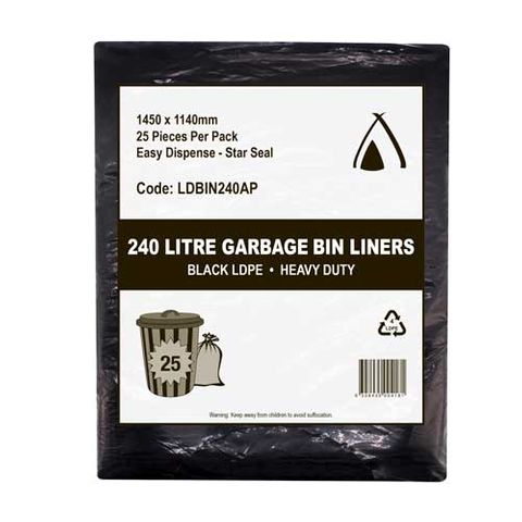 Garbage Bag 240lt 22um H/Duty 100/ctn