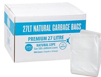 Austar 27LT Premium Clear Bin Liner LDPE Pack 50