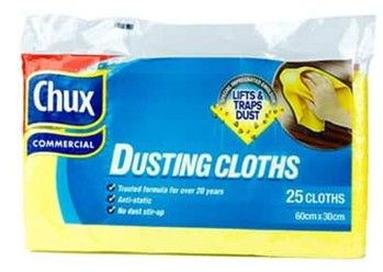 Chux Dusting Cloths 60X30cm 25PK Yellow
