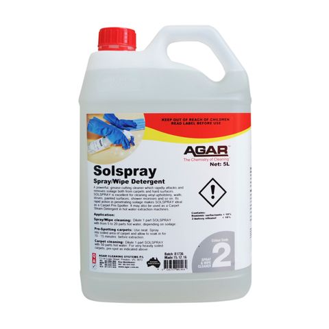 Solspray Spray & Wipe Hard Surfaces 5lt