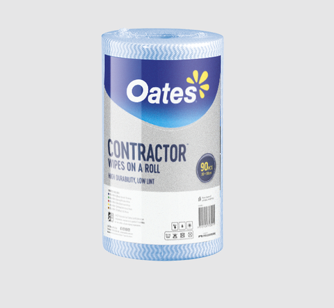 OATES Contractor Wiping Cloth 30cmx45m Roll Blue