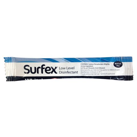 Whiteley SURFEX POWDER-Low Level Disinfectant- Bottle Fill Sachets (100 X 8.5g)